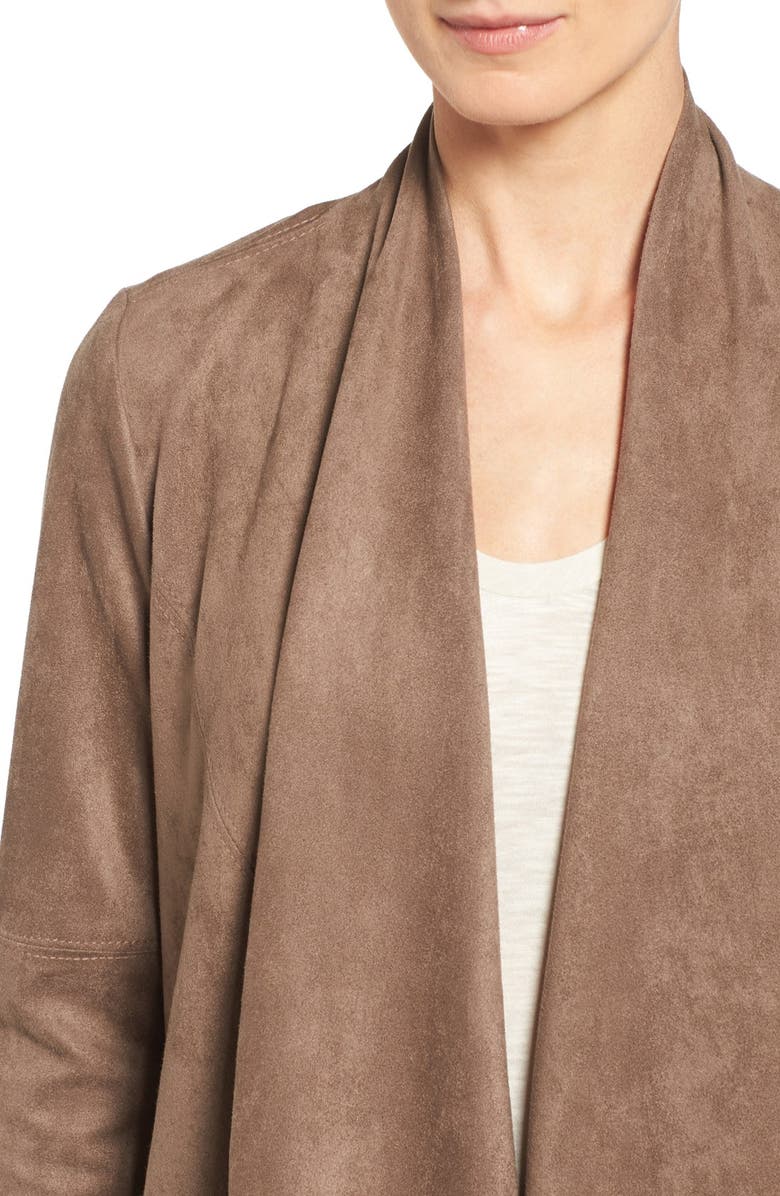 Karen Kane Faux Suede Drape Front Jacket, Alternate, color, 