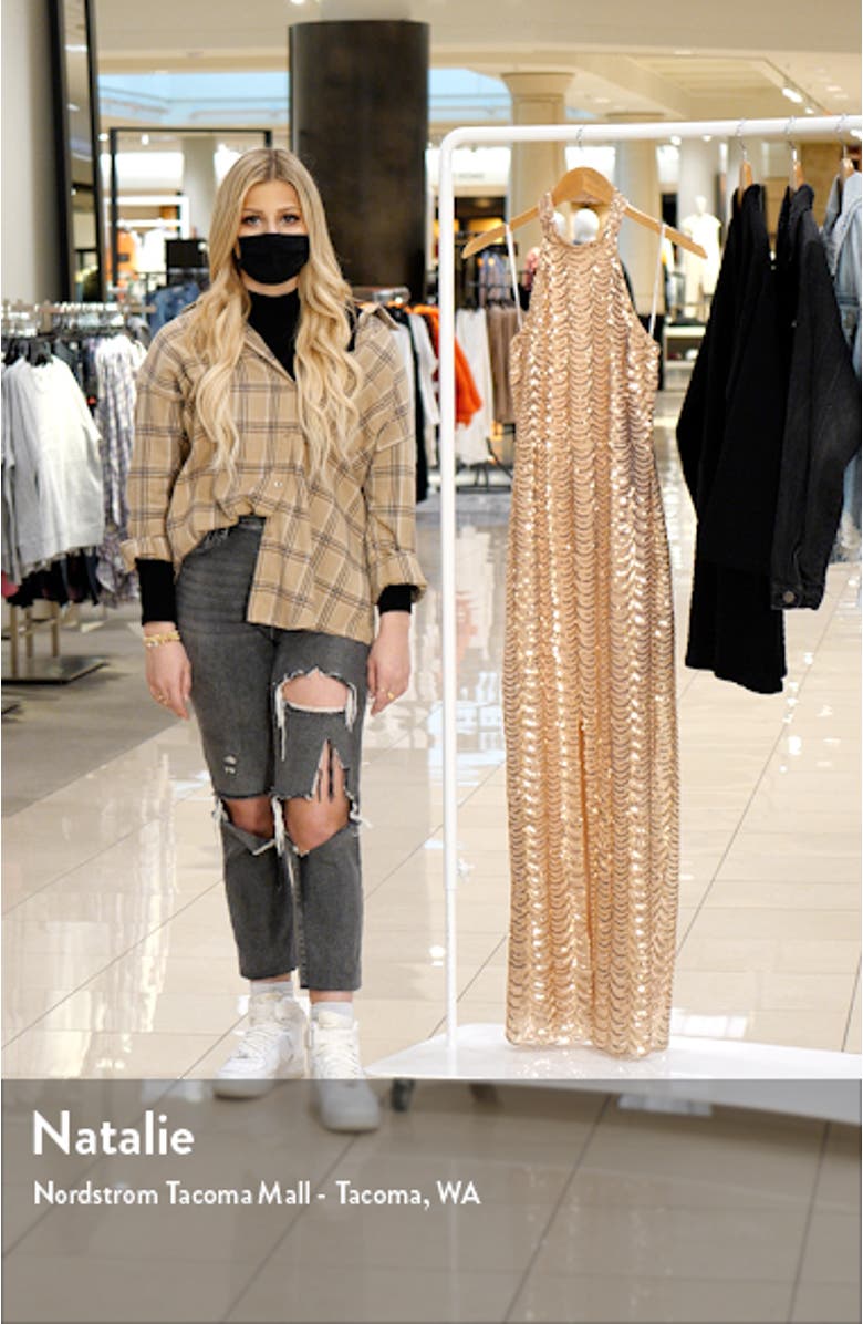 Emi Rose Sequin Halter Gown, sales video thumbnail