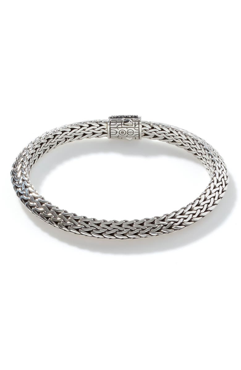 John Hardy Tiga Chain Black Sapphire Clasp 6.4mm Bracelet, Alternate, color, 