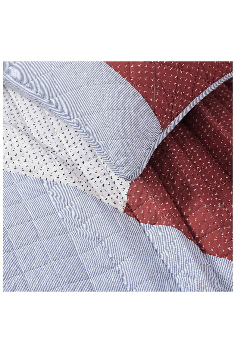 Nautical Anchor Comforter & Shams Set, Alternate, color, WHITE/ RED/ NAVY
