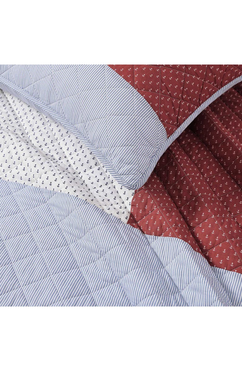Tommy Hilfiger Nautical Anchor Comforter & Shams Set, Alternate, color, White/ Red/ Navy
