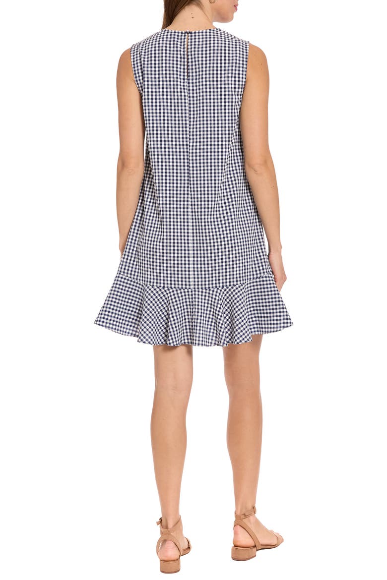 Sleeveless Ruffle Hem Dress, Alternate, color, NAVY/ WHITE