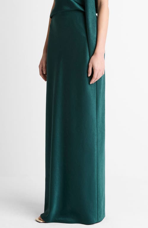 Vince Satin Bias Column Skirt In Green