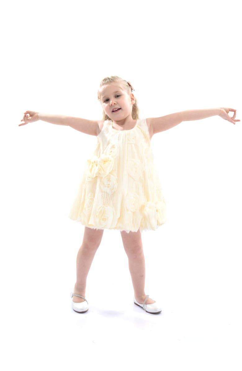 Tulleen Bow Flower Sleeveless Dress, Main, color, Ivory