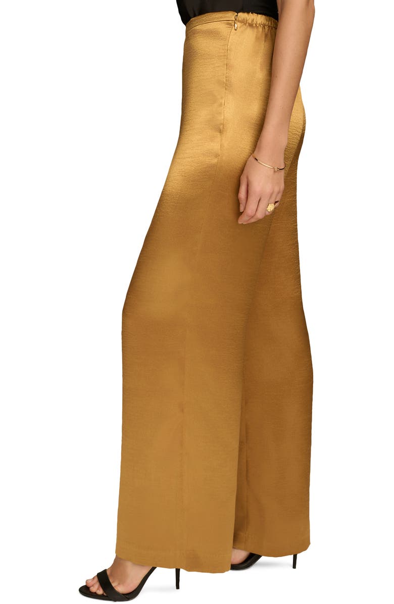 Donna Karan New York Ripple Wide Leg Satin Pants, Alternate, color, 