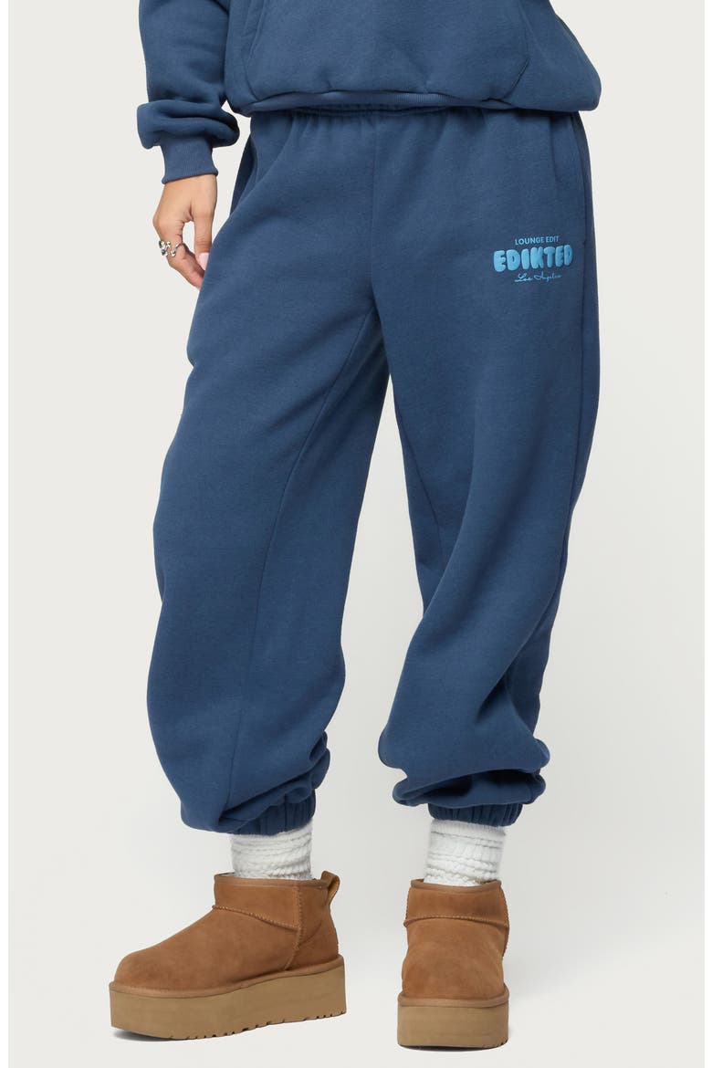 Lounge Edit Logo Sweatpants, Main, color, NAVY