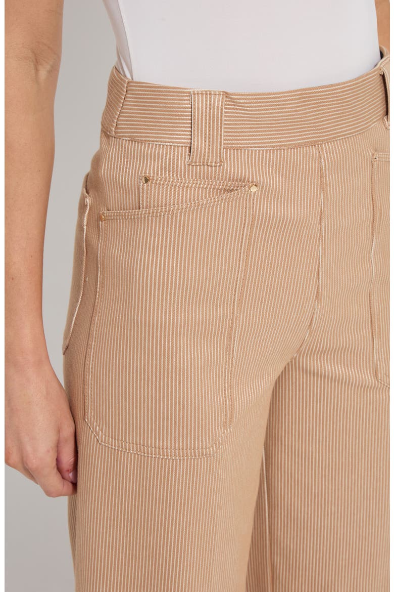 Analia Pinstriped Wide Leg Crop Jeans, Alternate, color, CINNAMON SHEEN LINE