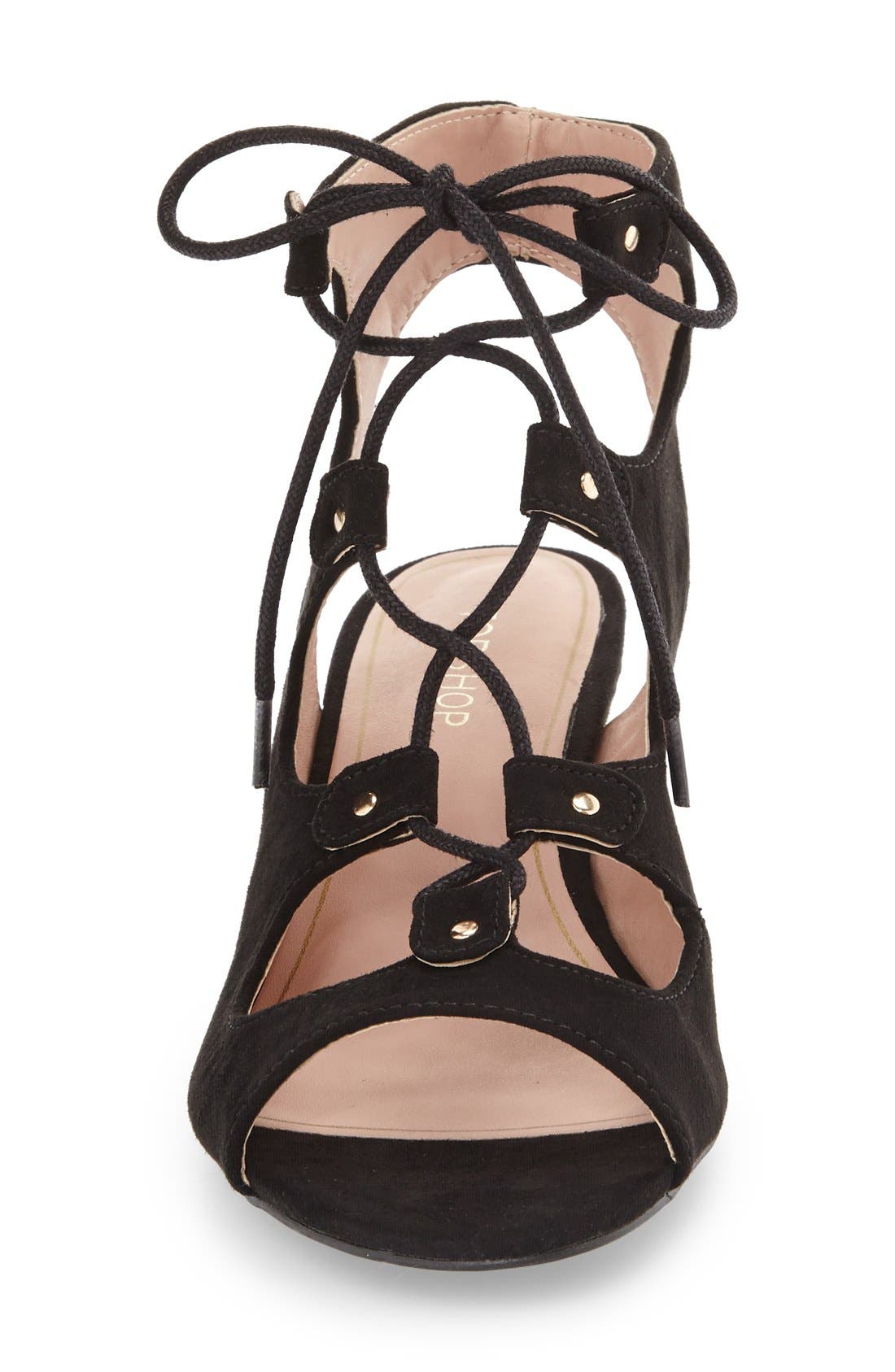 Topshop 'Daily' Ghillie Sandal, Alternate, color, 