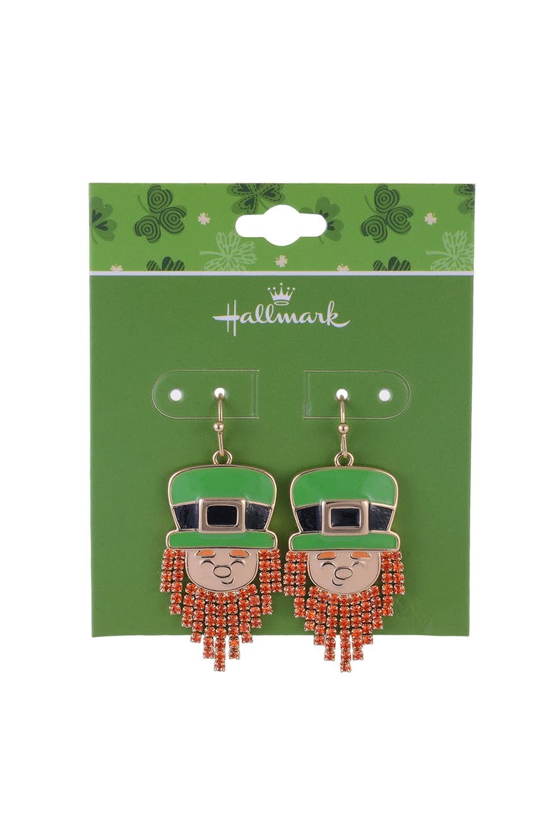 Leprechaun Earrings, Alternate, color, Green