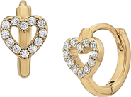 Bearfruit Jewelry 14k Gold Plated Open Heart Huggies Gift Idea