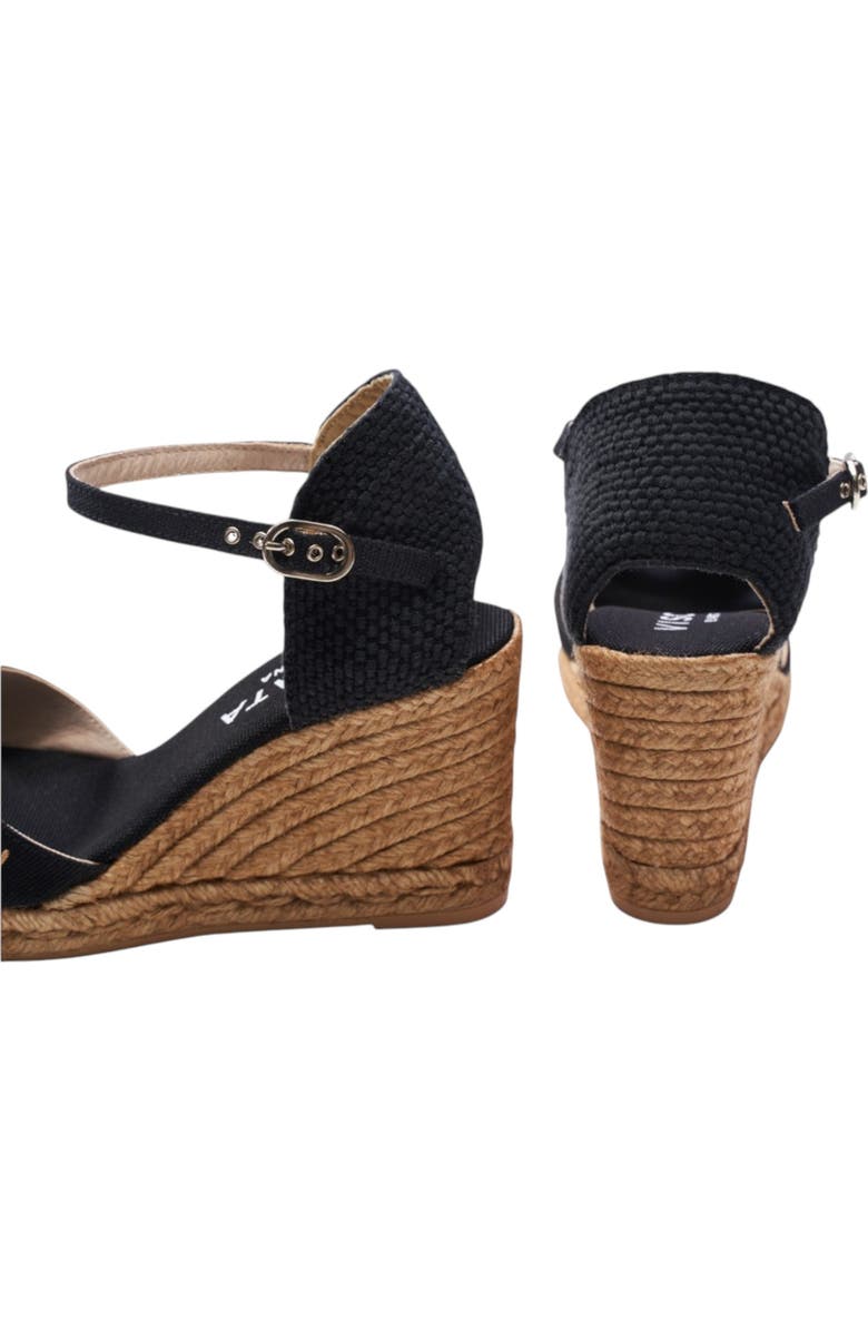 VISCATA Aiguablava Canvas Espadrille Sandal Wedges, Alternate, color, Black