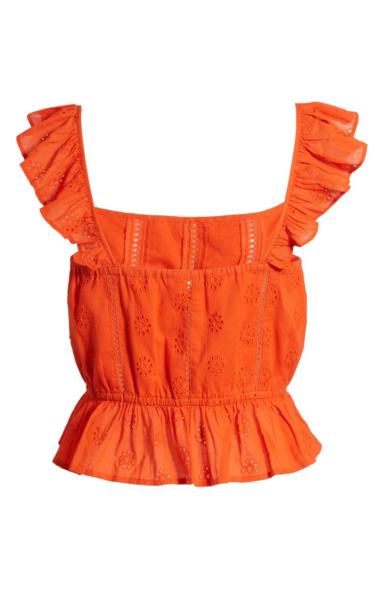 BP. Eyelet Ruffle Crop Top, Alternate, color, 