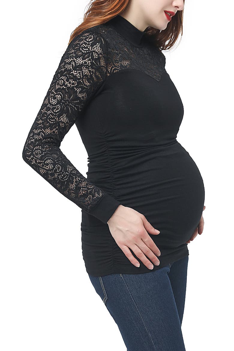 Faye Maternity Top, Alternate, color, BLACK