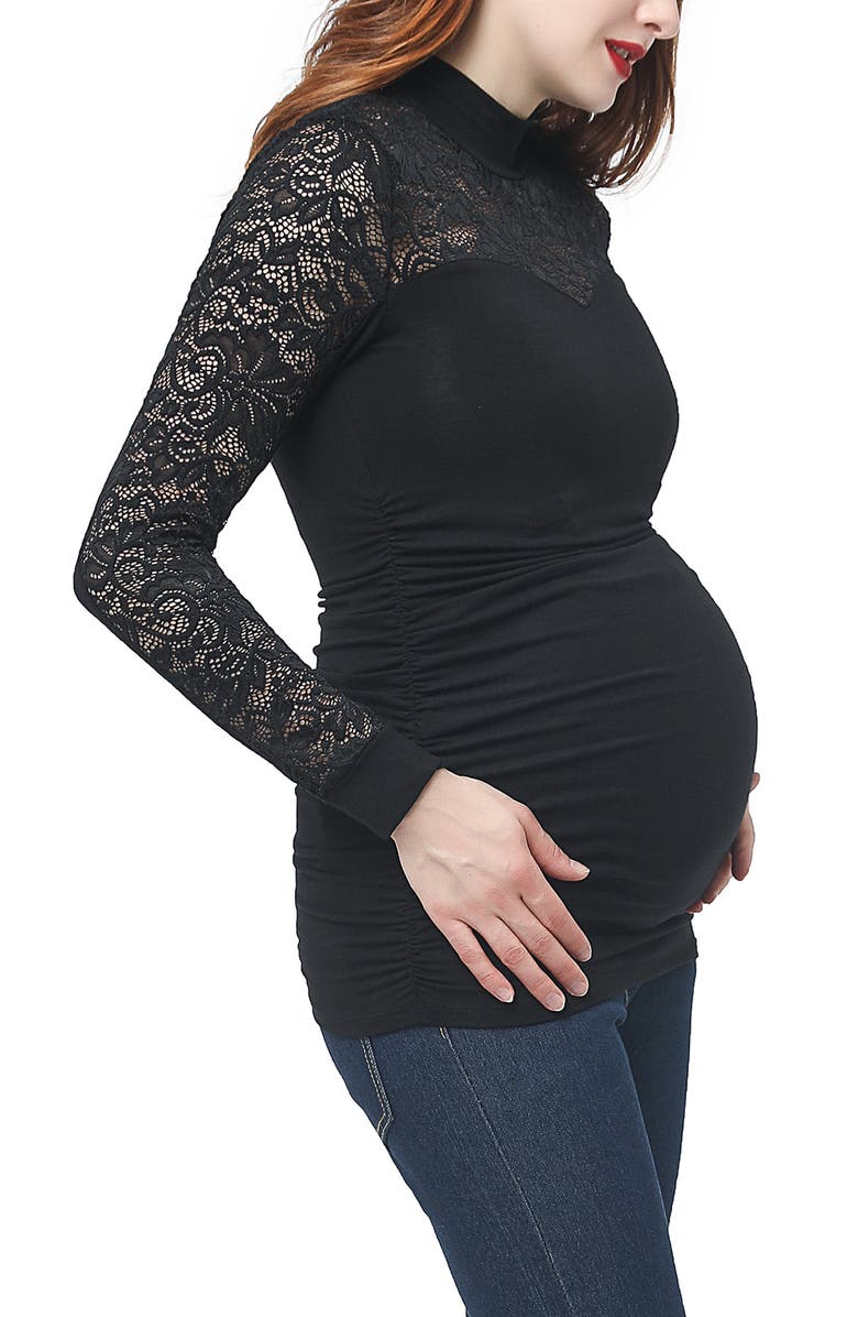Kimi and Kai Faye Maternity Top, Alternate, color, Black