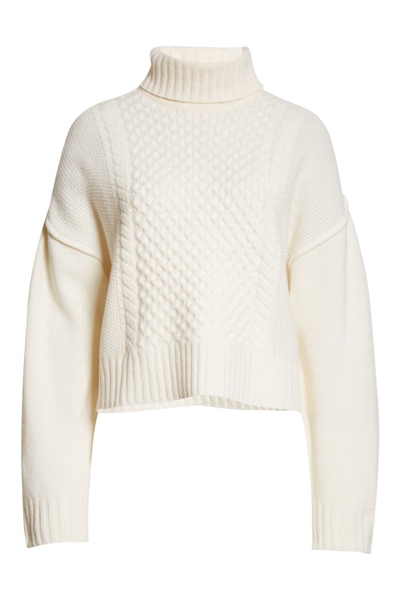 Turtleneck Wool Sweater, Alternate, color, ALABASTER
