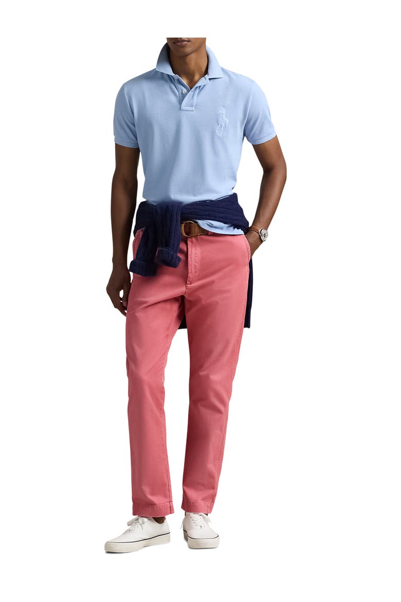 Big & Tall Big Pony Mesh Polo Shirt, Alternate, color, CHAMBRAY BLUE