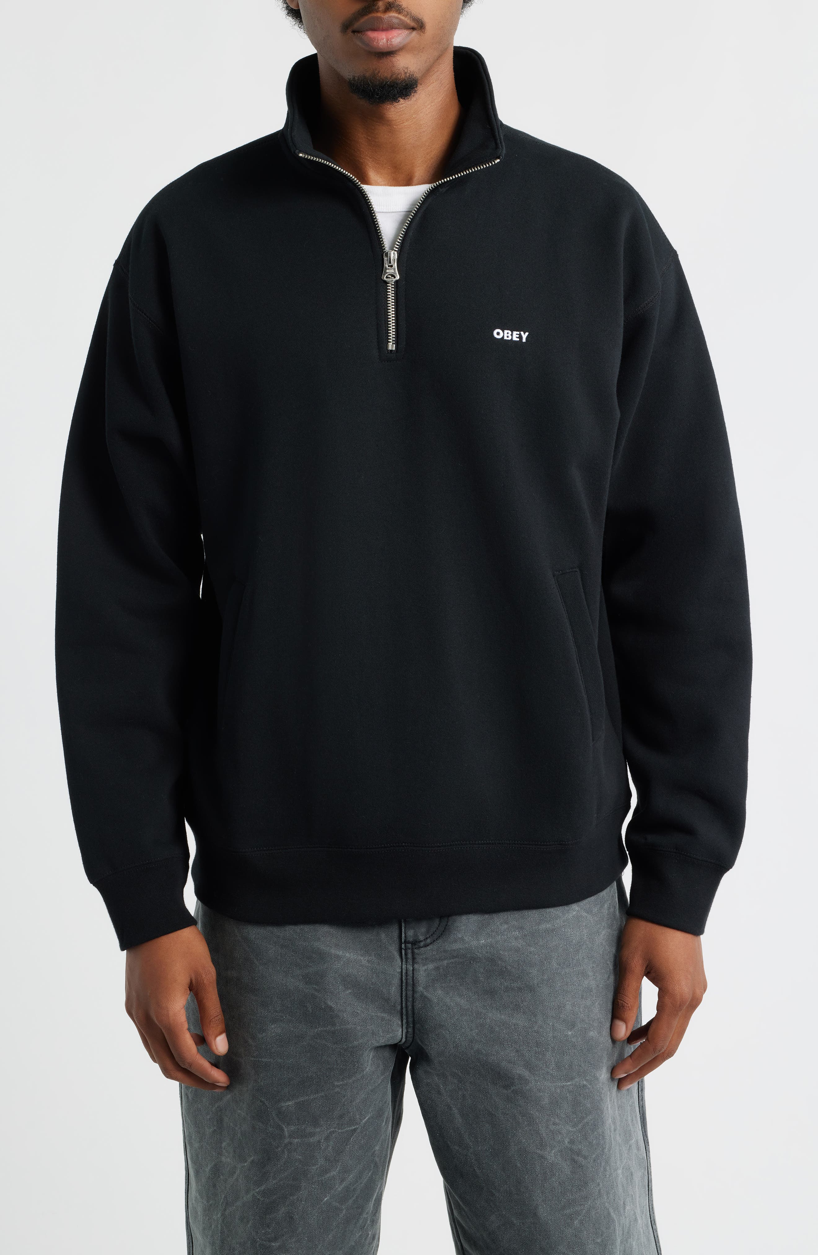Obey Established Works Quarter-Zip Fleece Pullover (Men) | Nordstrom