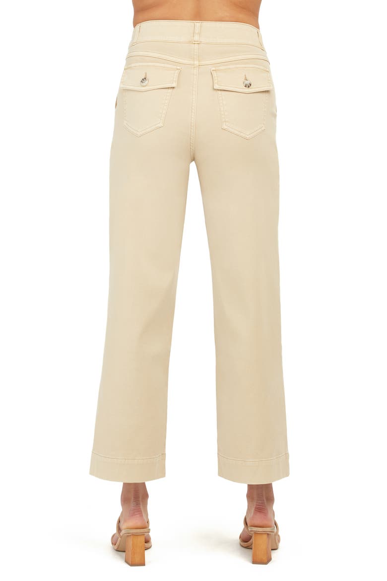 Stretch Twill Wide Leg Crop Pants, Alternate, color, ALMOND