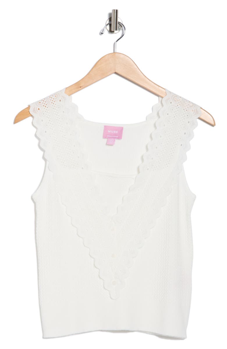 Muse V-Neck Sweater Tank, Alternate, color, Ivory