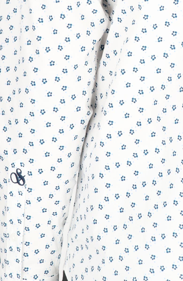 Scotch & Soda Modern Fit Flower Stretch Cotton Dress Shirt, Alternate, color, White/ Navy