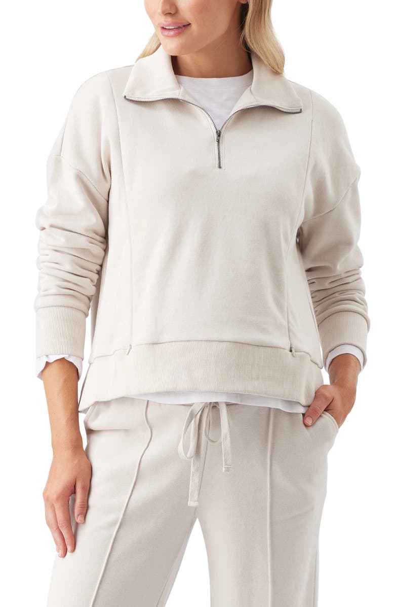 Ripe Maternity Terry Nursing Sweat, Main, color, Chalk