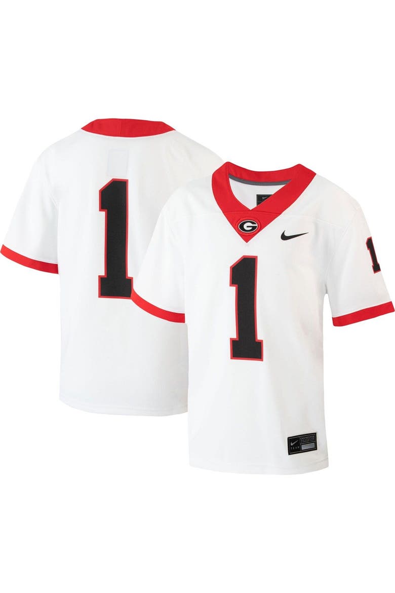 Youth Nike #1 White Georgia Bulldogs 1st Armored Division Old Ironsides Untouchable Football Jersey, Main, color, White