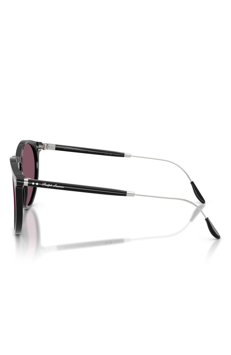 Ralph Lauren 53mm Polarized Phantos Sunglasses, Alternate, color, Shiny Black / Solid Purple