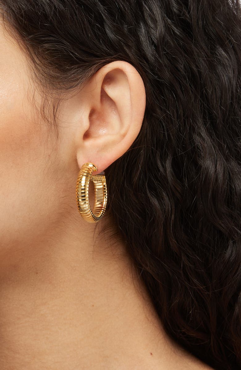 Gas Bijoux Antigone Hoop Earrings, Alternate, color, Gold/ Mop