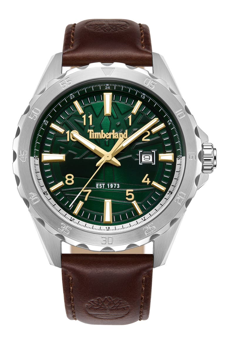 Day Pond Leather Strap Watch, 45mm video