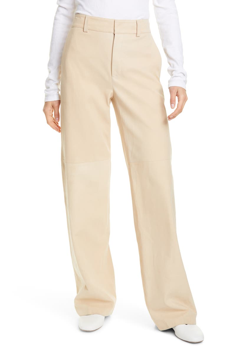 Suede Wide Leg Trousers, Main, color, DARK CHIFFON