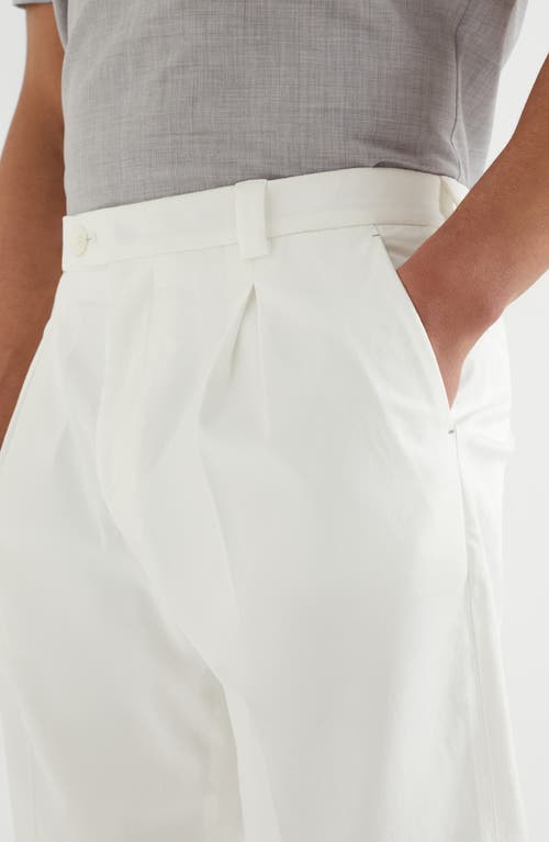 Brunello Cucinelli Comfort Gabardine Tapered Trousers In Snow