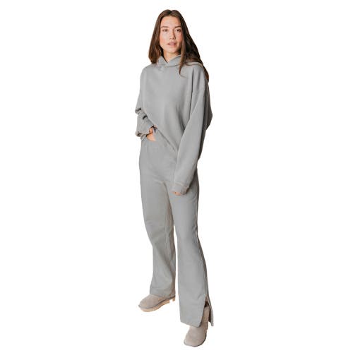 Ocio Organic Cotton Teddy Flare Pant In Gray