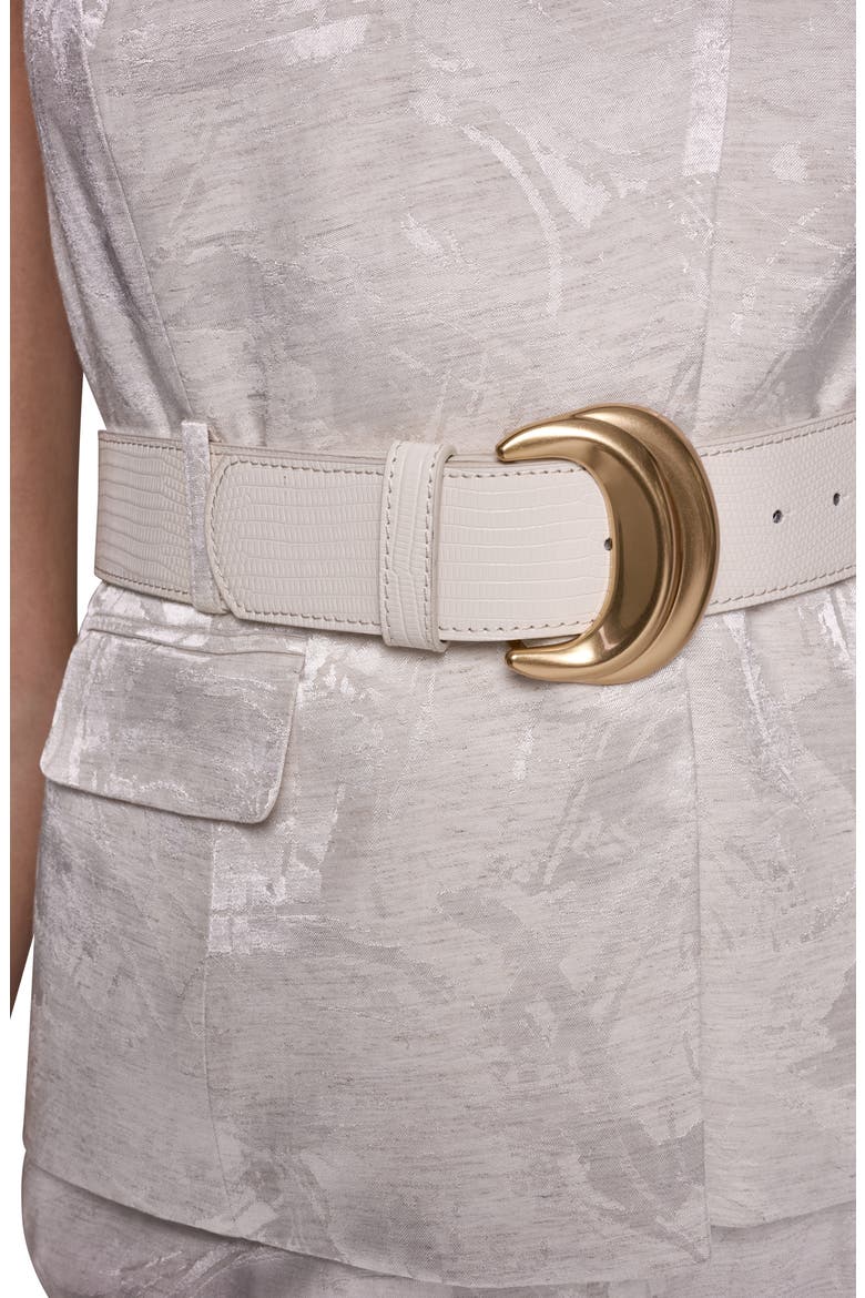 Jacquard Crossover Belted Sleeveless Top, Alternate, color, LIGHT FLAX