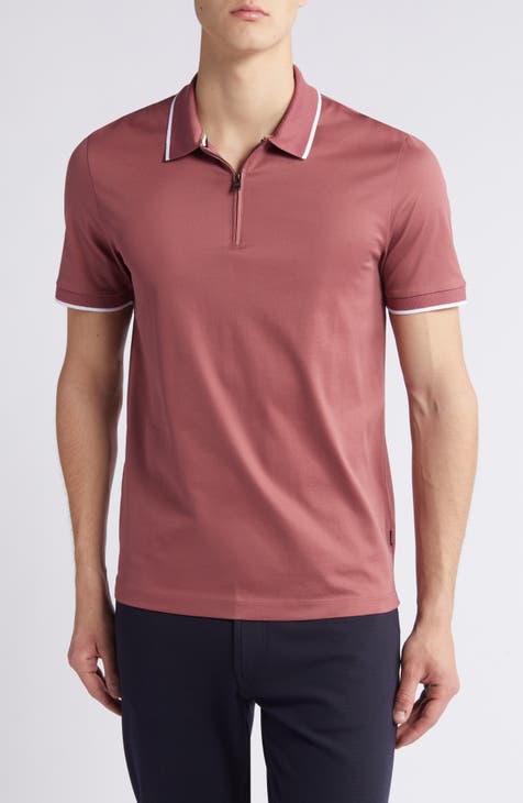 Polston Tipped Zip Polo