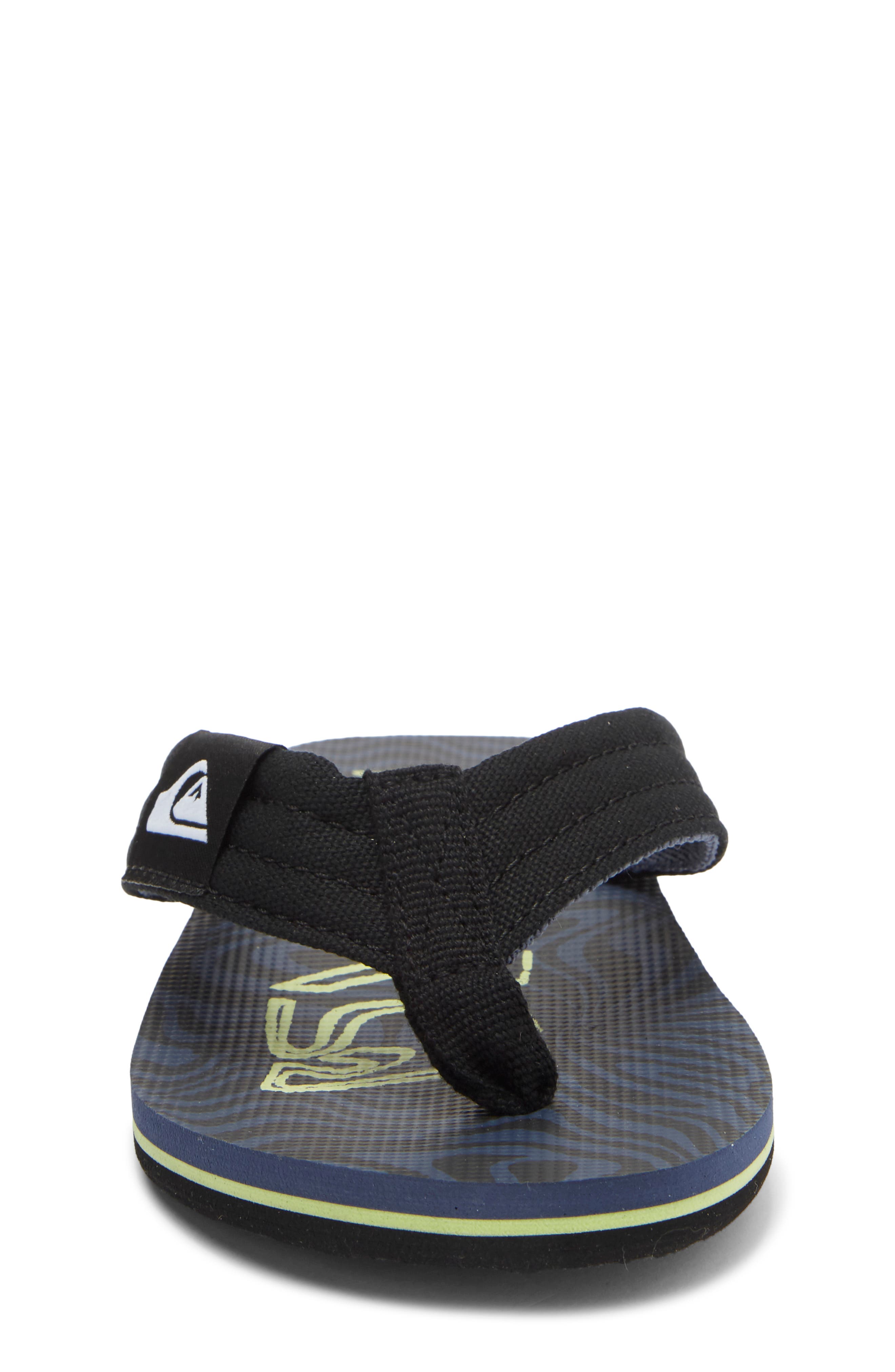 Quiksilver Kids' Molokai Layback II Flip Flop, Alternate, color, Black/ Green/ Dark Blue