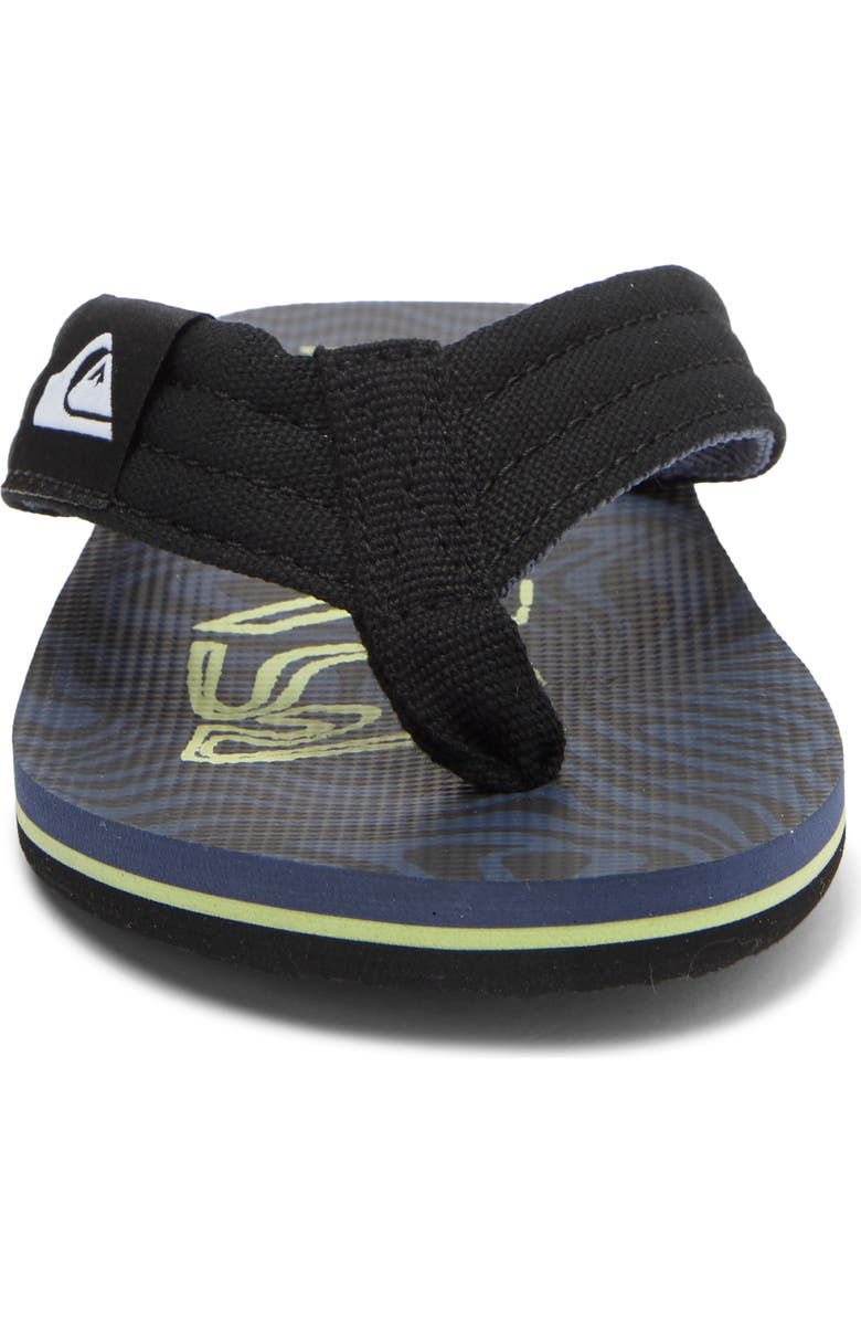 Quiksilver Kids' Molokai Layback II Flip Flop, Alternate, color, Black/ Green/ Dark Blue