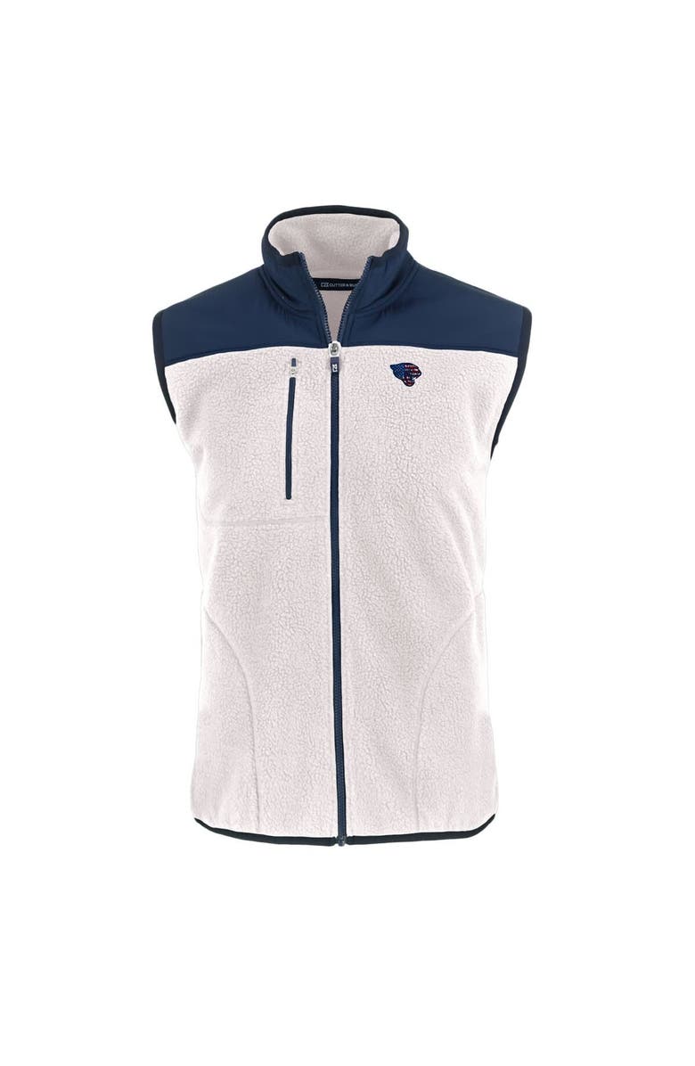 Cutter & Buck Men's Cutter & Buck Oatmeal Jacksonville Jaguars  Americana Cascade Eco Sherpa Fleece Full-Zip Vest, Alternate, color, 