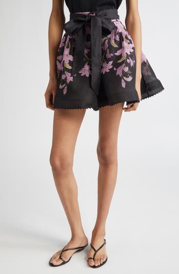 Zimmermann Dawning Beaded Tucked Shorts | Nordstrom