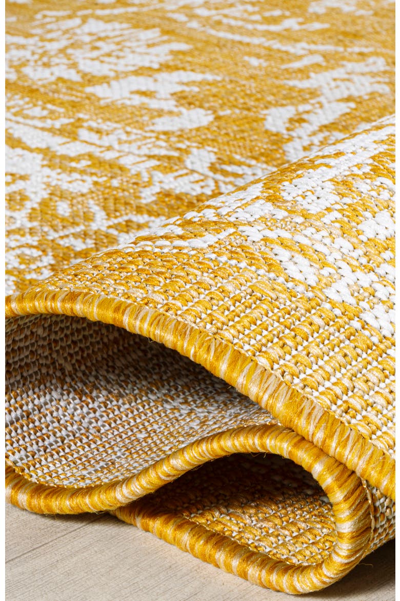 Tela Bohemian Textured Weave Floral Indoor/Outdoor Area Rug, Alternate, color, Yellow/Cream