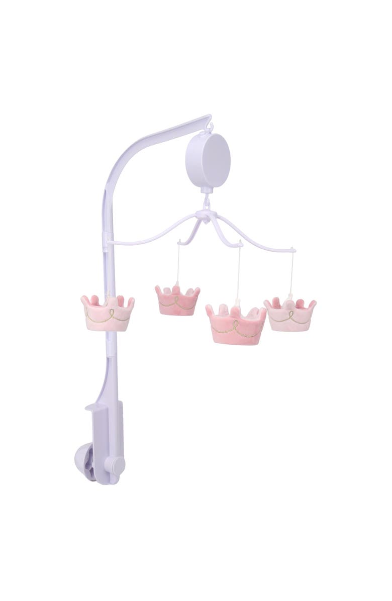 Lambs & Ivy Disney Princesses Crown Musical Baby Crib Mobile Soother Toy, Alternate, color, Pink