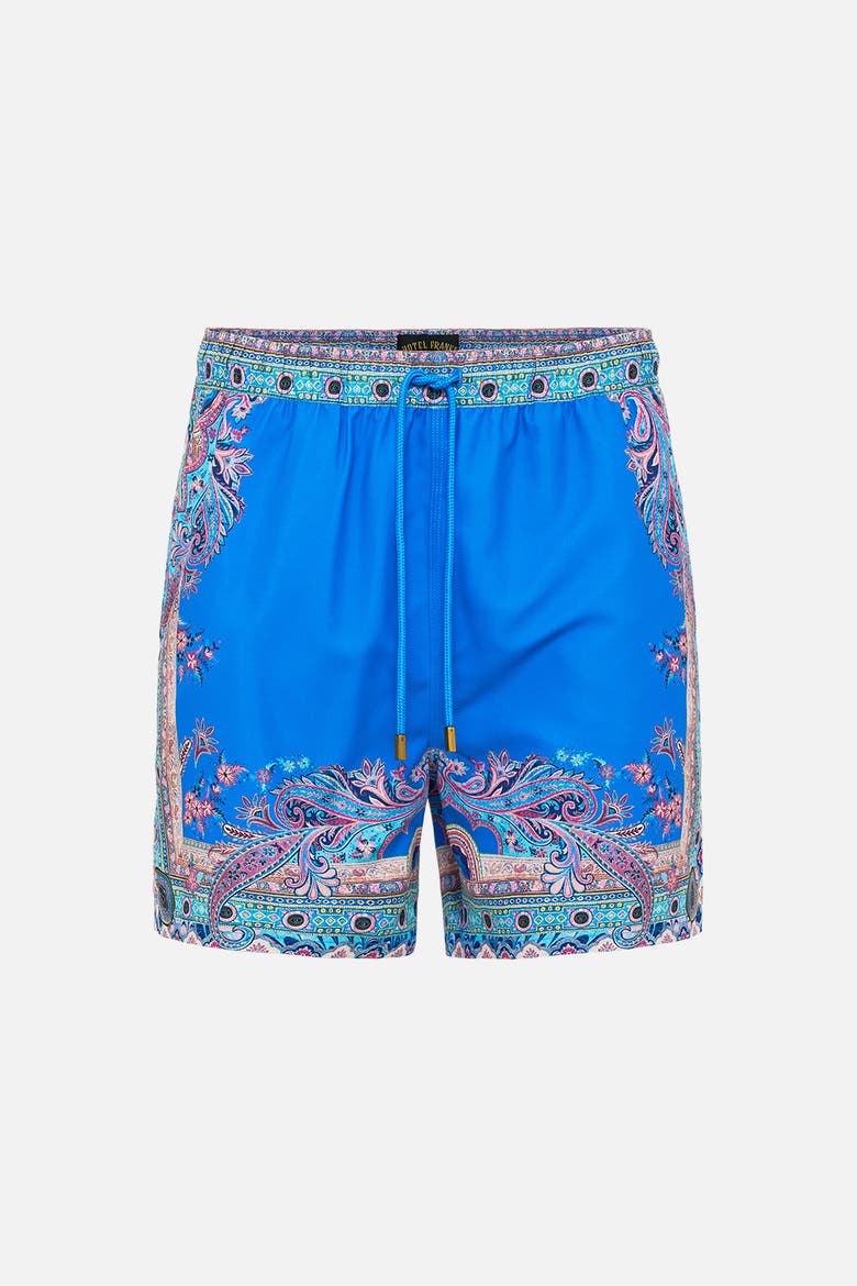 Mid Length Boardshort With Elastic Waist Footsteps In Folklore, Main, color, Footsteps In Folklore
