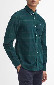 Barbour Blair Tailored Fit Plaid Cotton Corduroy Button-Down Shirt