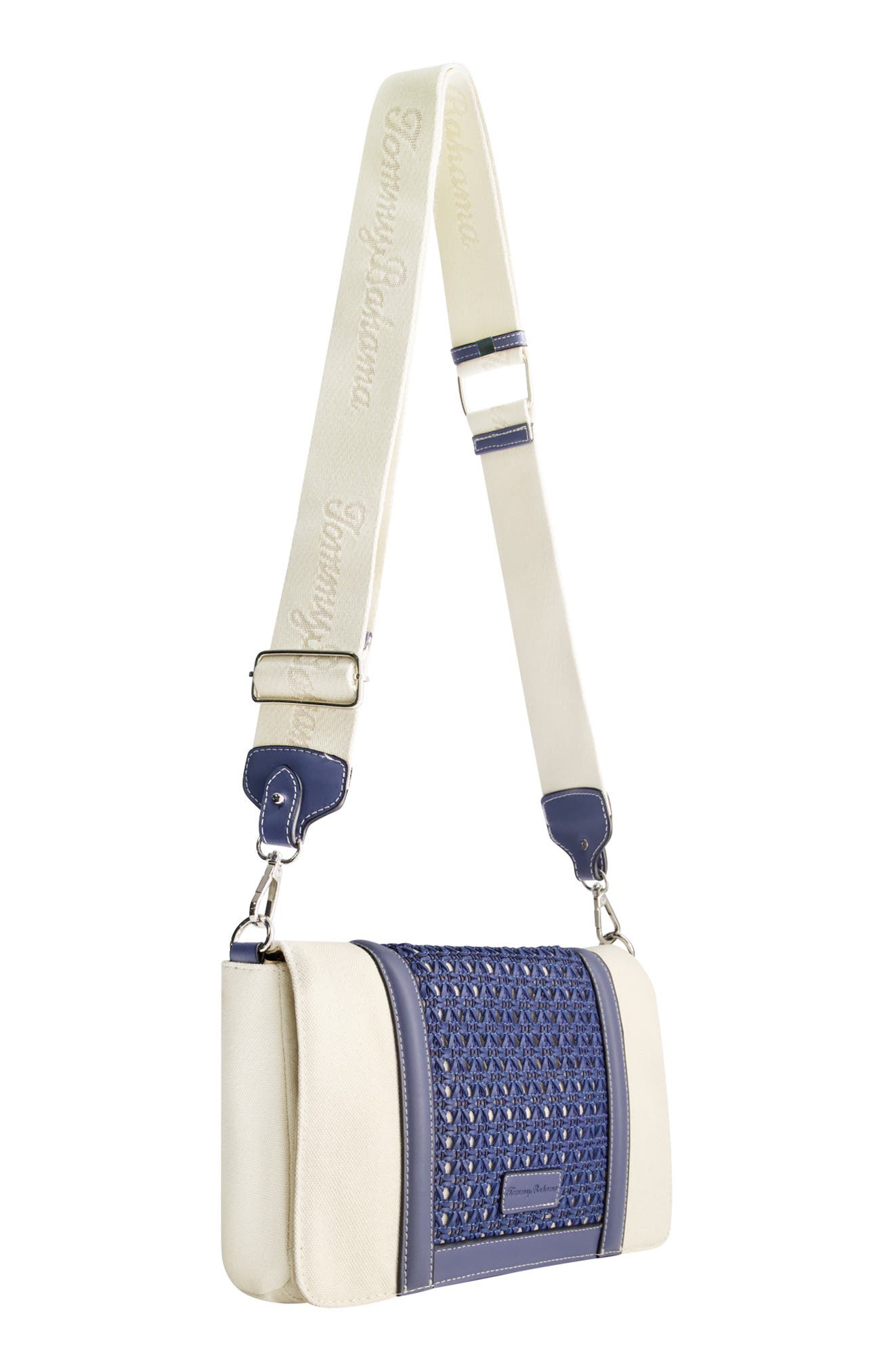 Tommy Bahama Woven Flap Crossbody Bag, Alternate, color, Blue