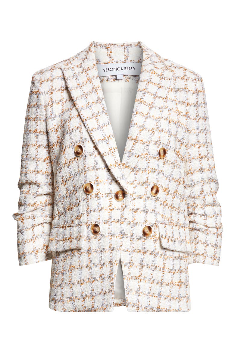 Ryland Double Breasted Metallic Tweed Dickey Jacket, Main, color, ECRU MULTI