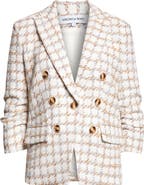 Veronica Beard Ryland Double Breasted Metallic Tweed Dickey Jacket