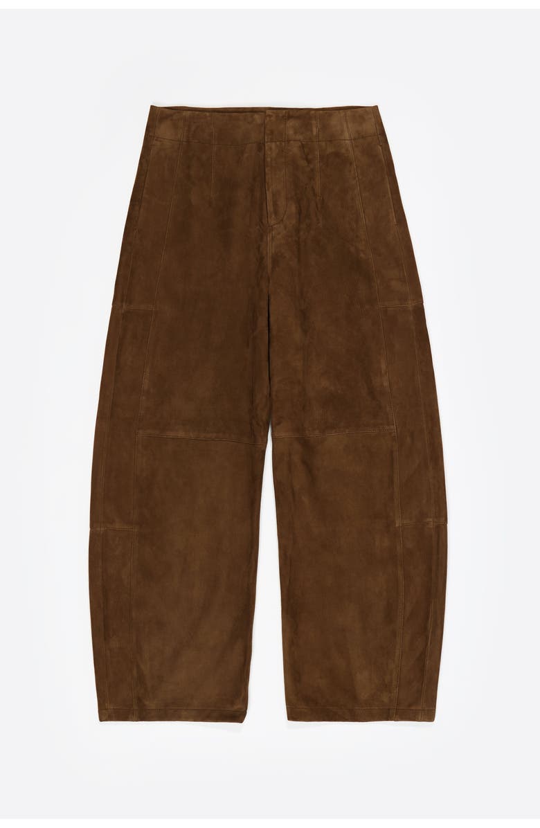 Bimba y Lola Suede Barrel Trousers, Alternate, color, Dark Olive