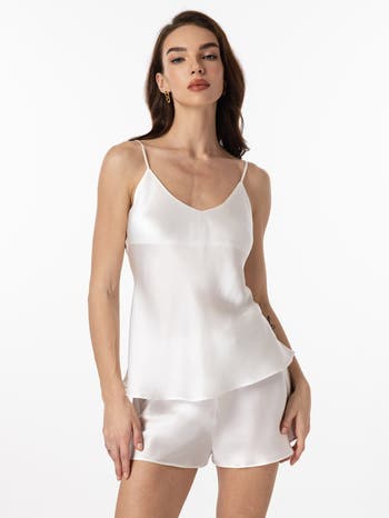 Spaghetti Strap Pure Silk Camisole Set