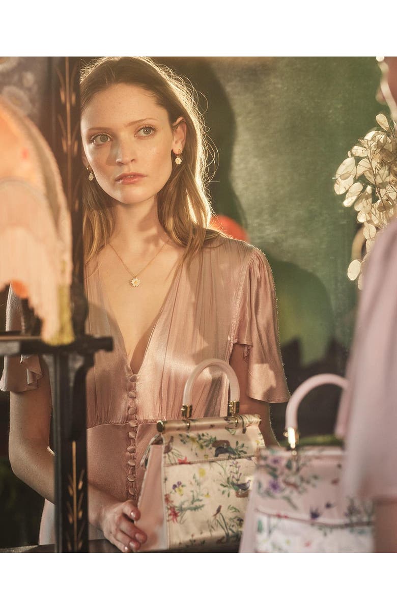 Fable England Daisy Huggie Earrings, Alternate, color, Gold