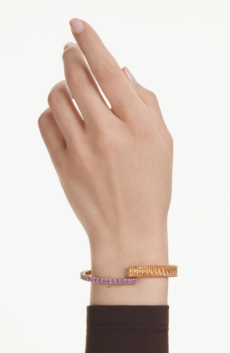 Swarovski Matrix Bypass Bracelet, Alternate, color, Gold/ Purple