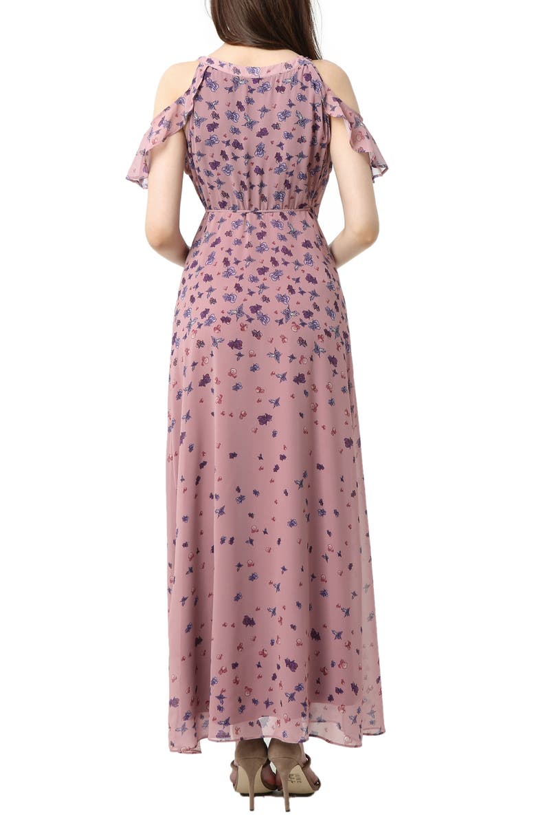 Kimi and Kai Catalina Cold Shoulder Wrap Maxi Maternity Dress, Alternate, color,